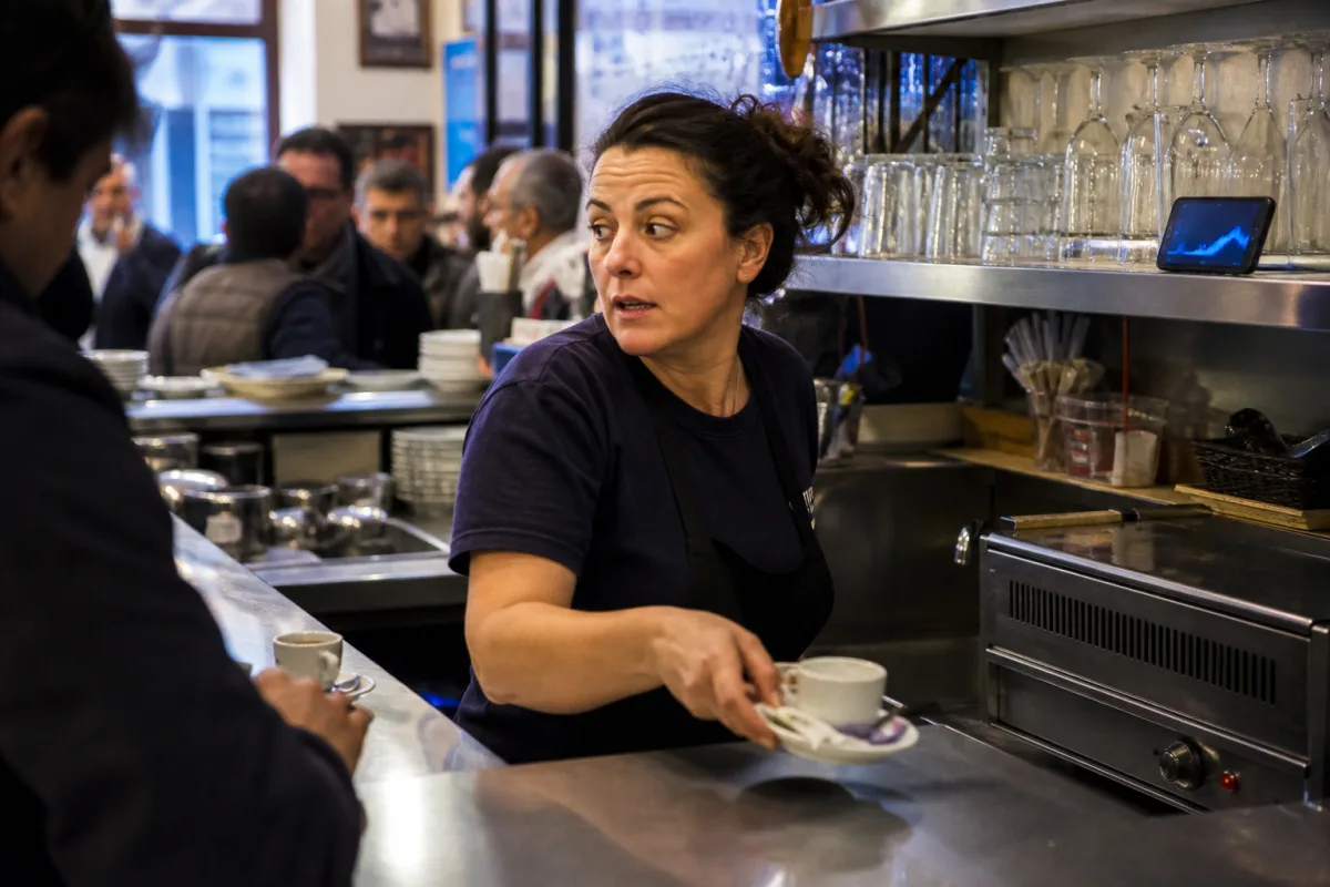 Barista al lavoro impossibilitata a controllare il telefono